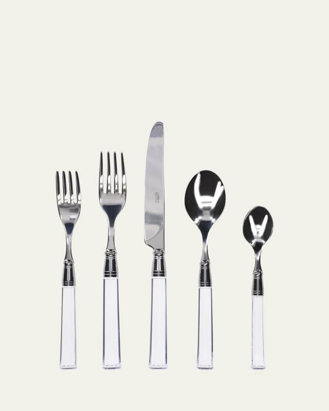 Doric 5-Piece Place Setting, Clear